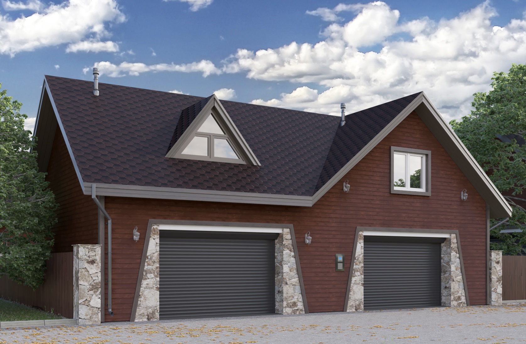 Гараж на 4 машины  + Второй этаж