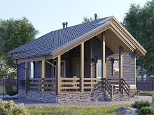 Баня 32м2 с Верандой 14м2