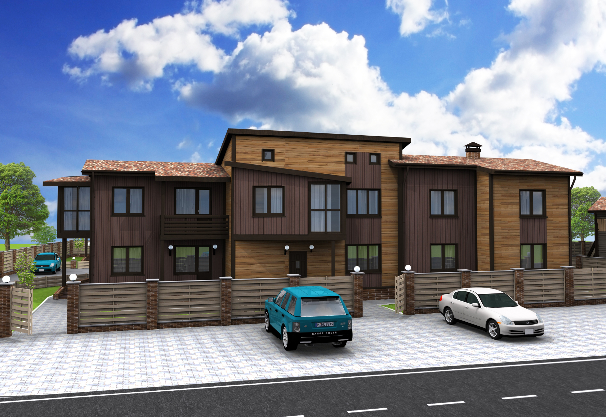 Проект дома на три семьи 380 м2